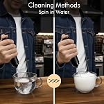 Rechargeable Milk Frother Handheld, 2-in-1 Dual Spring Whisk Electric Frother Wand for Cappuccino Latte Macchiato, Portable Drink Mixer for Coffee, Matcha, Hot Chocolate