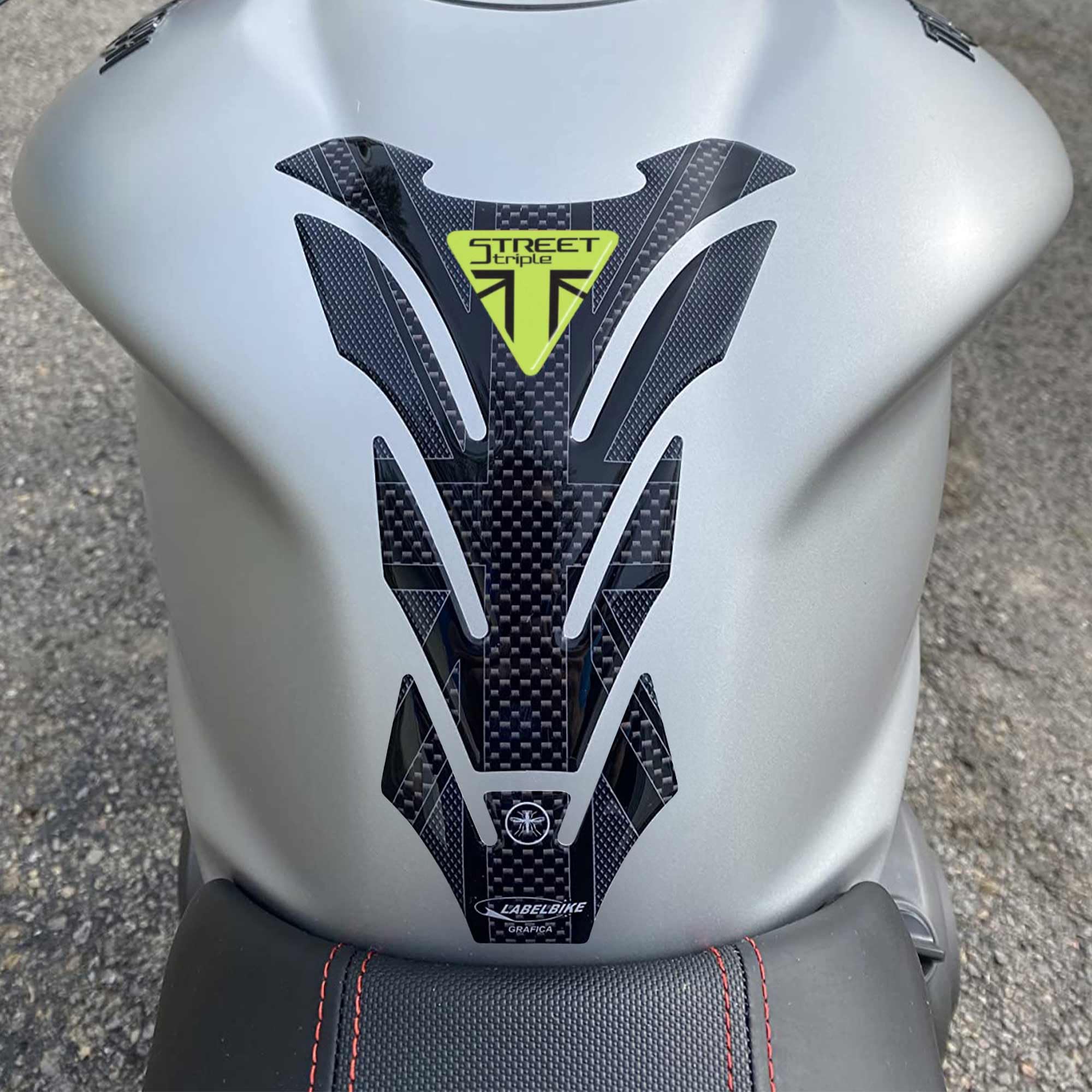 labelbike - 3D Aufkleber Motorrad Tankpad Schutz und Dekoration aus Harz kompatibel mit Triumph Street Triple Union Jack