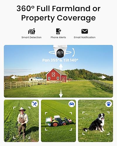 Miniatura 3 de REOLINK Cámara de seguridad celular de 5MP 4G LTE para exteriores, panorámica de 360, tarjeta SD Sim+32GB incluida, alimentación solar inalámbrica,