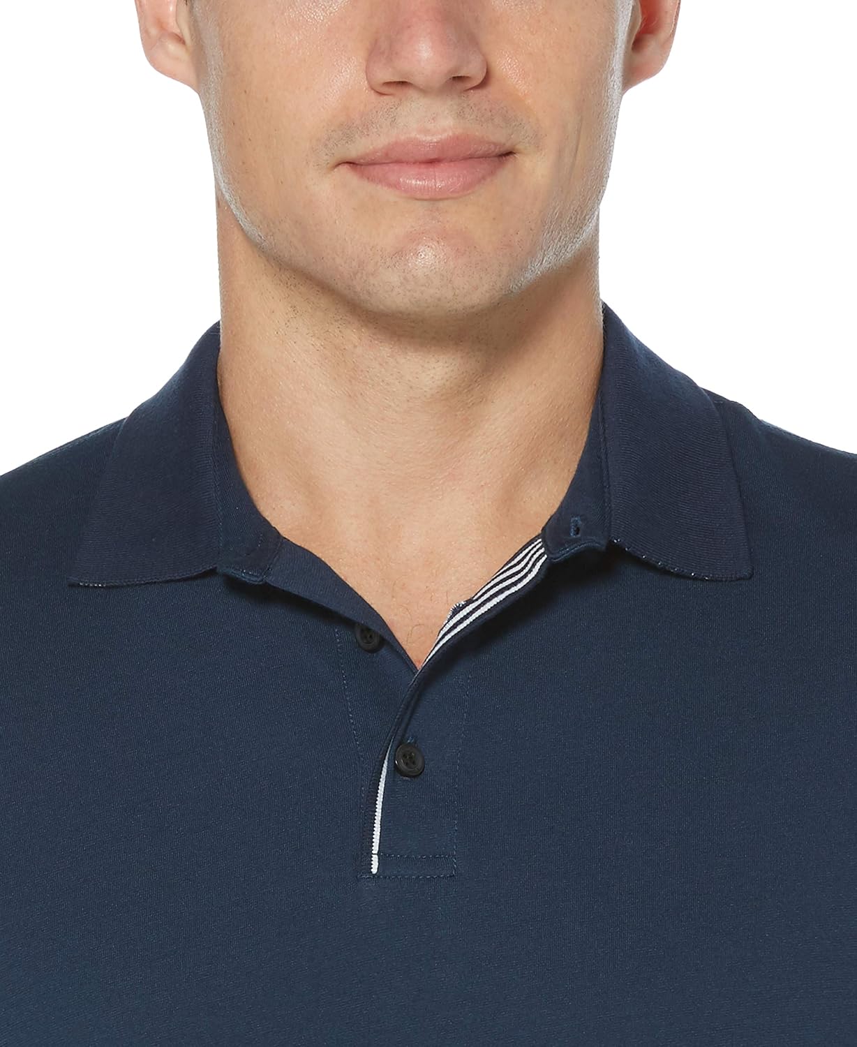 Perry Ellis Men's Icon Polo Shirt with Solid, Breathable, Moisture-Wicking Fabric (Sizes Small-5xl) Small Solid Ink Blue