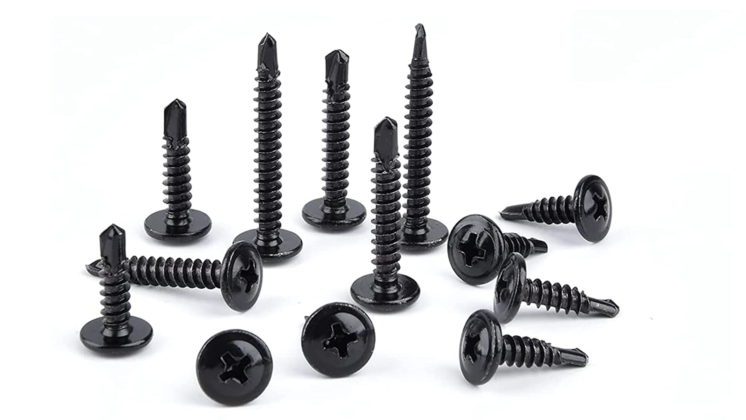 ZAMBASE 100PCS #8x1 Black Crosshead 410 Stainless Steel Self