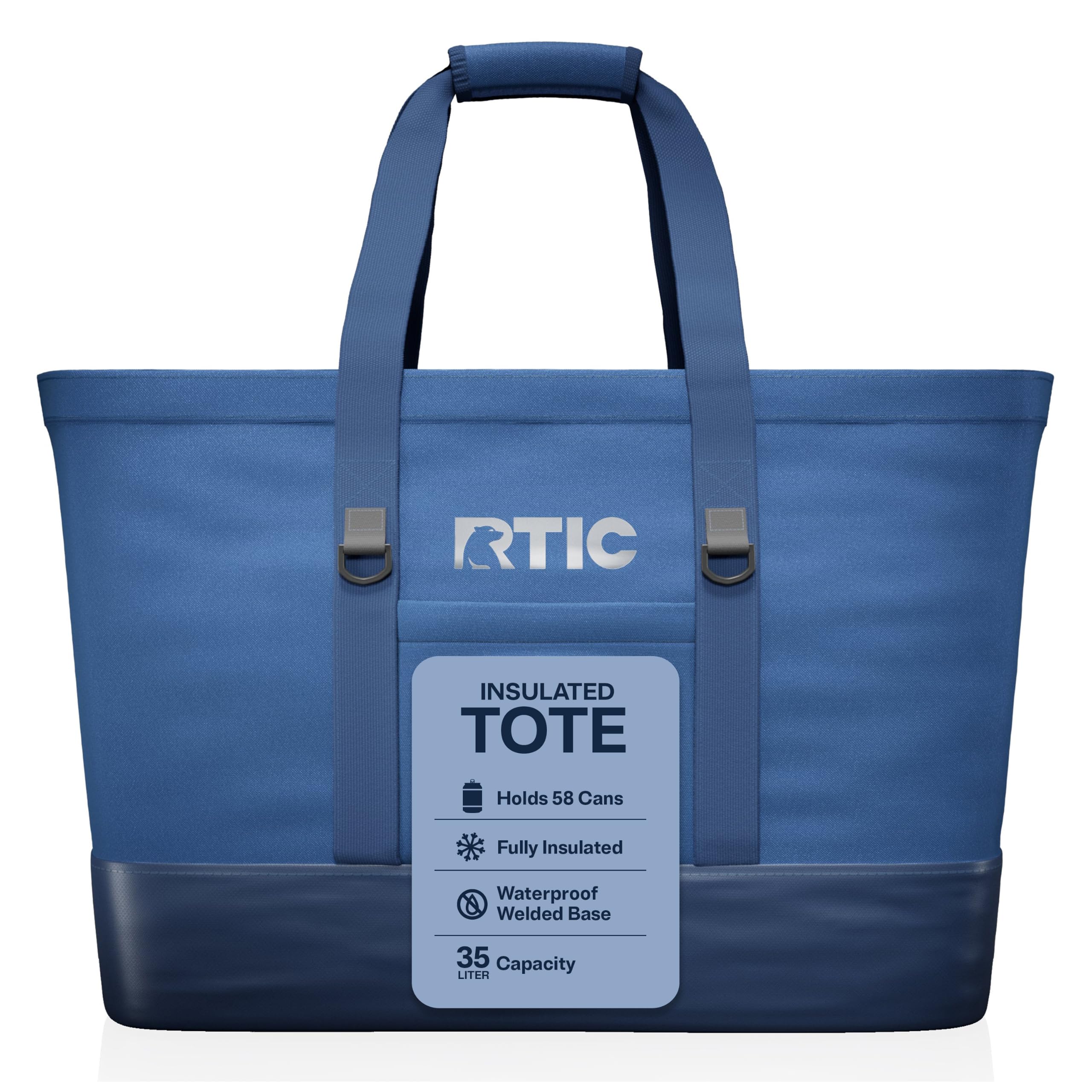 RTIC Everyday Insulated Tote Bag, Reusable Thermal Cooler with Zippered Top