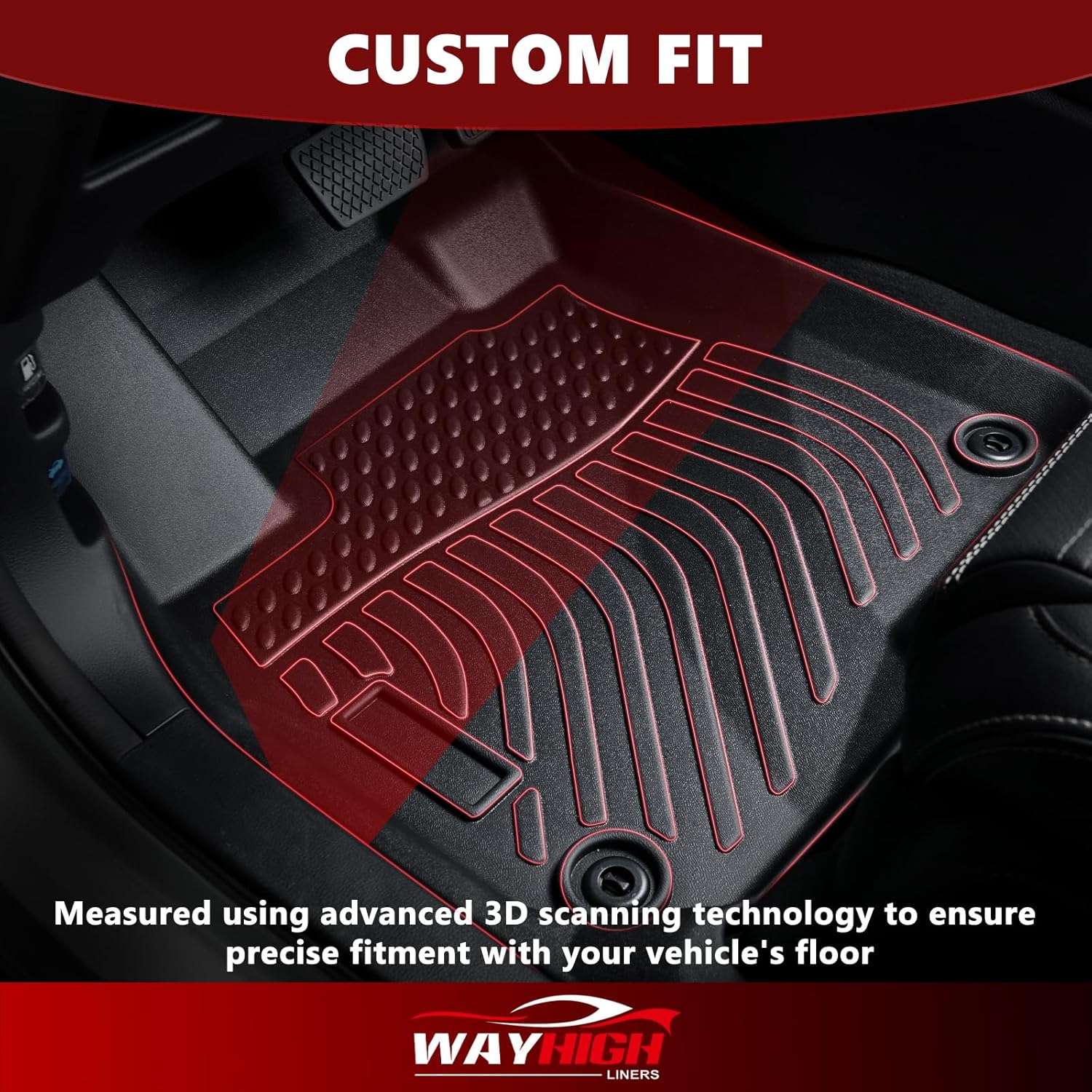 Wayhigh® Floor Mats & Cargo Liner for Audi Q3 2019-2025, All Weather TPE Car Mats Waterproof Heavy Duty Floor Liners, Floor Mats Custom Fit for Q3 Accessories - Image 3