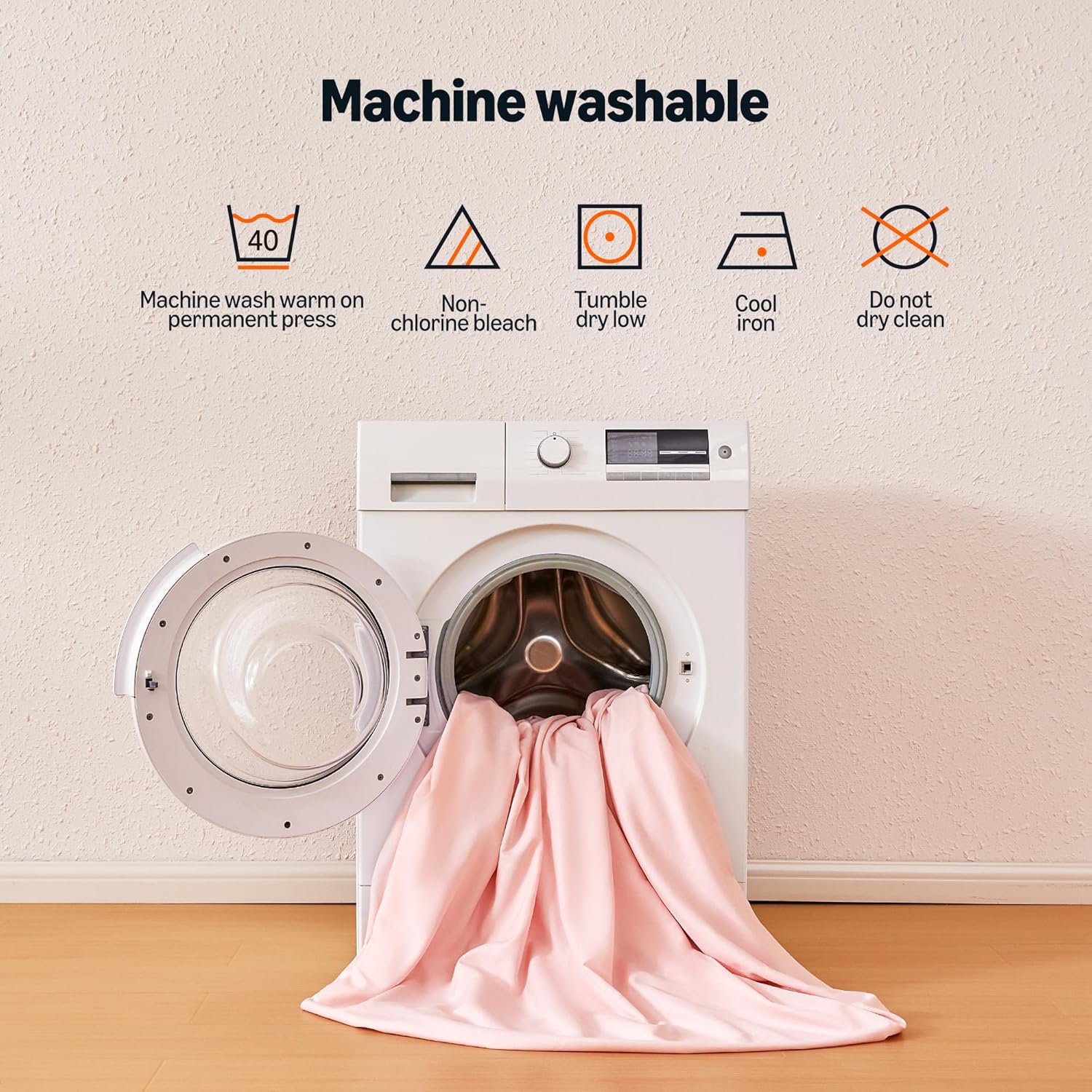 Amazon Basics Sheet Set Cationic Microfiber 4-Piece Bedding Set, Wrinkle Free and Easy Fit, Easy Care Bedding with 1 Deep Pocket Fitted Sheet, 1 Flat Sheet, and 2 Pillowcases, Queen, Pink