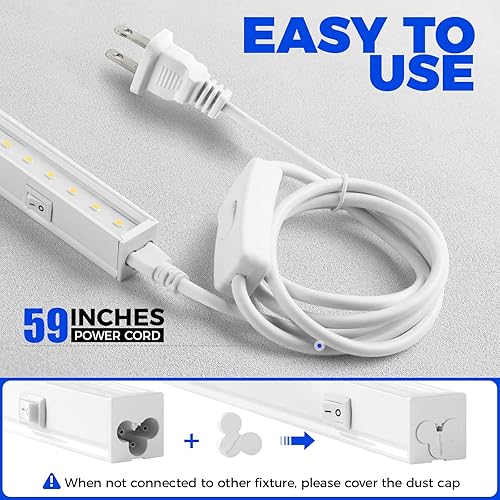 Miniatura 6 de Barrina Luces de cultivo para plantas de interior luz blanca de 5000 K lámpara de cultivo de plantas de 1 pie bombillas LED de crecimiento tira de