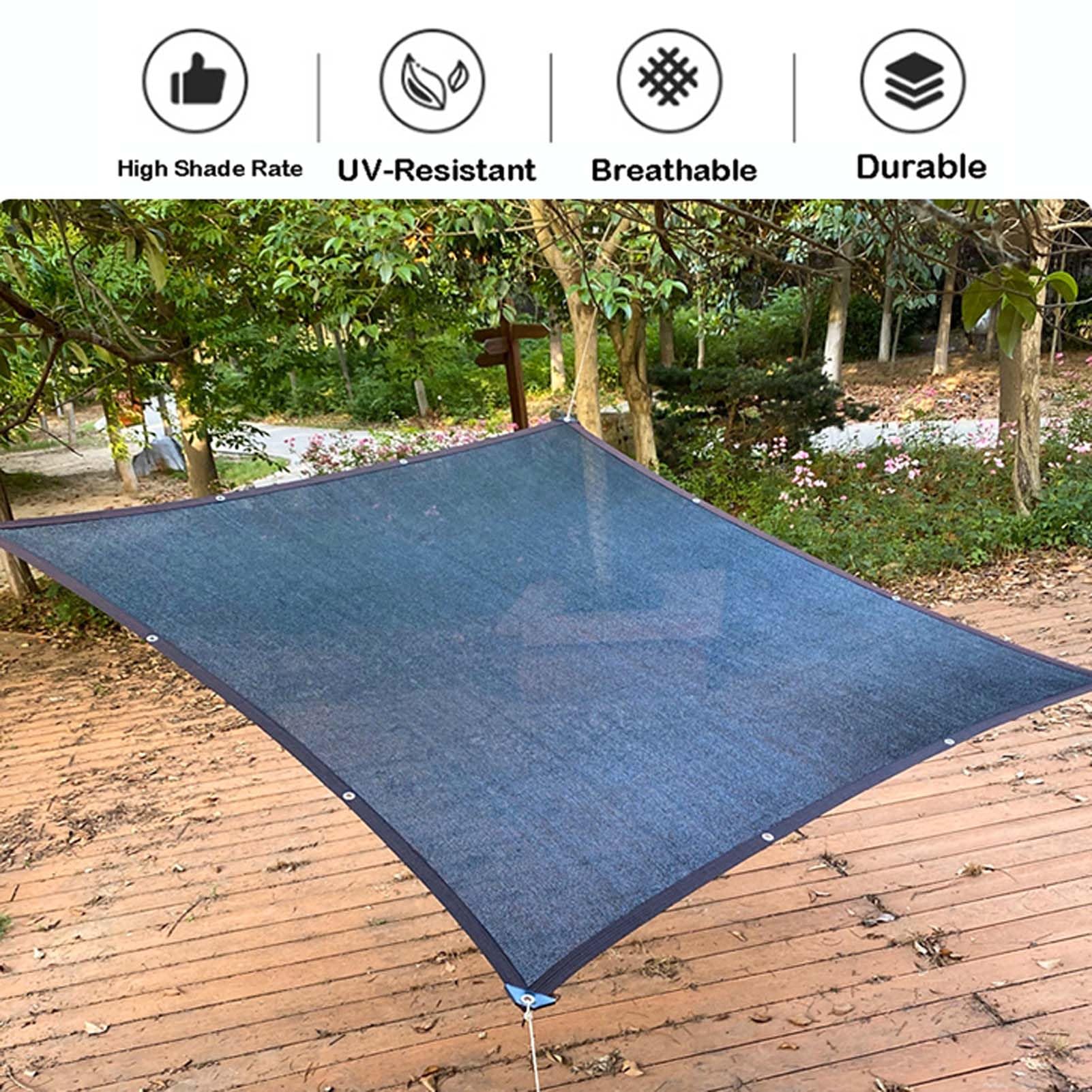 7x10m Cubierta de Tela con Bloqueador Solar, Red de Sombra para Plantas de Jardín, Lona de Malla de Sombra para Patio, Red de Sombra para Cubierta de Plantas, Malla de Bloqueador Solar Negra