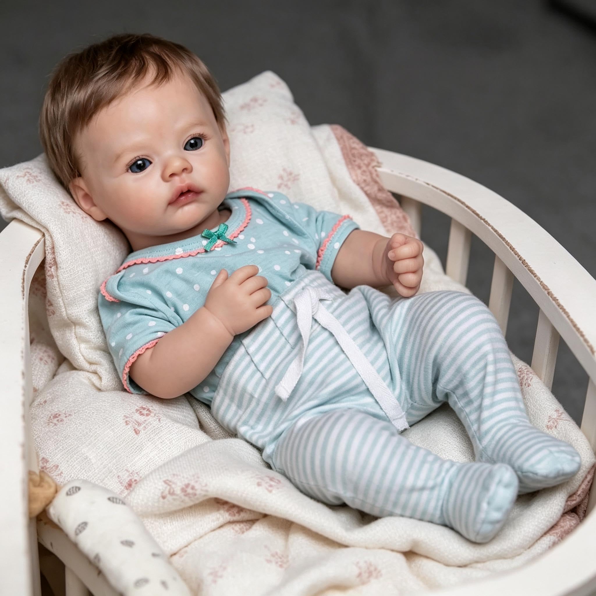 RXDOLL Reborn Baby Dolls silikonowe lalki na całe ciało, winylowe, dziewczęce, realistyczne lalki niemowlęce z zakorzenionymi włosami i otwartym okiem, prawdziwa lalka Reborn dla dzieci w wieku 3 lat