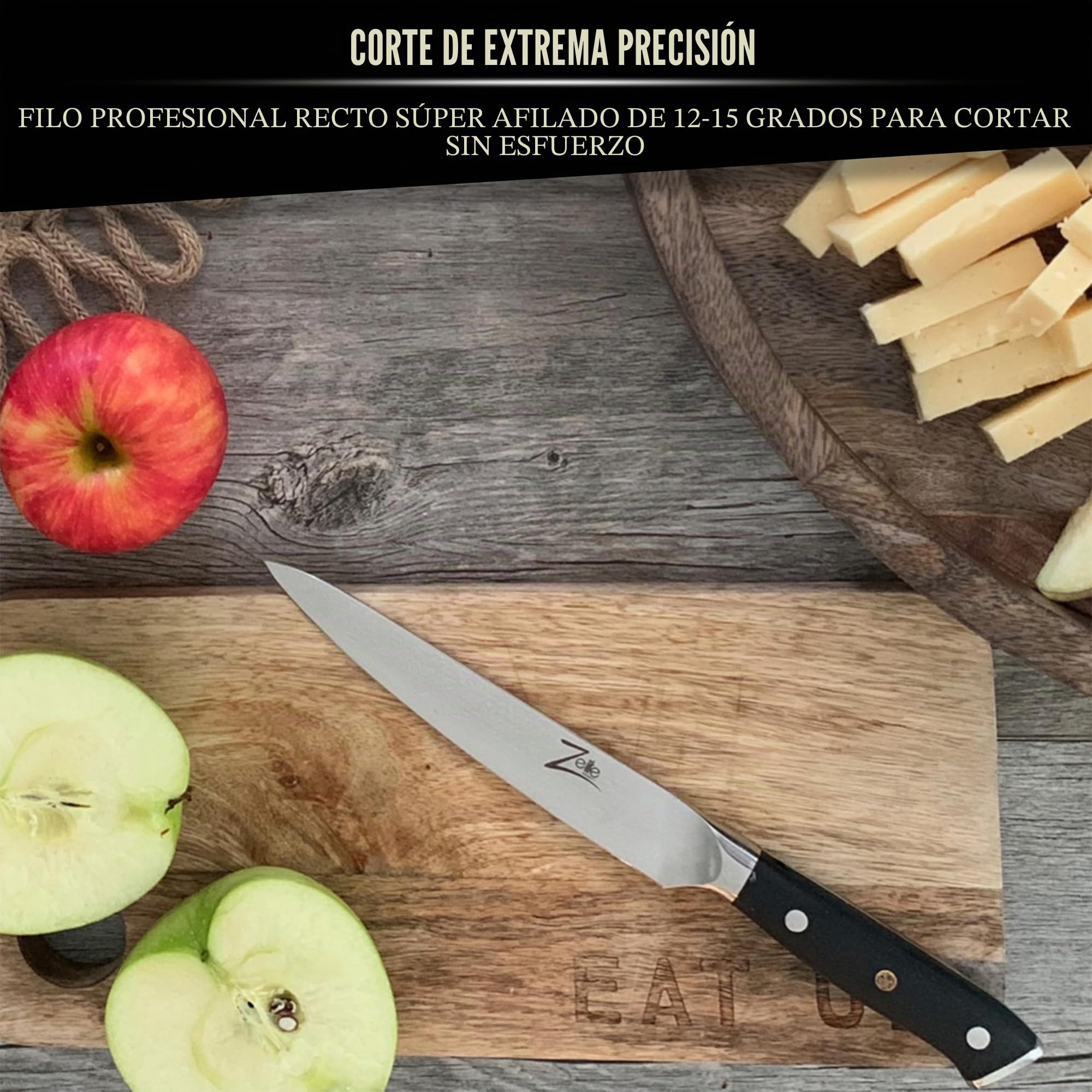 Cuchillos Cocina Multiusos de 15 cm- Utensilios Cocina Serie Alpha-Royal, Acero de Damasco Japonés AUS-10 de 67 Capas - Afilado de Navaja, Excelente Consistencia de Corte
