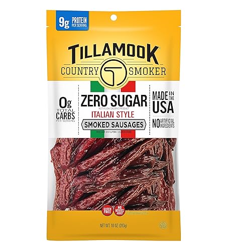 Tillamook Country - Salchichas ahumadas aptas para dieta cetogénica, estilo italiano, 10 onzas