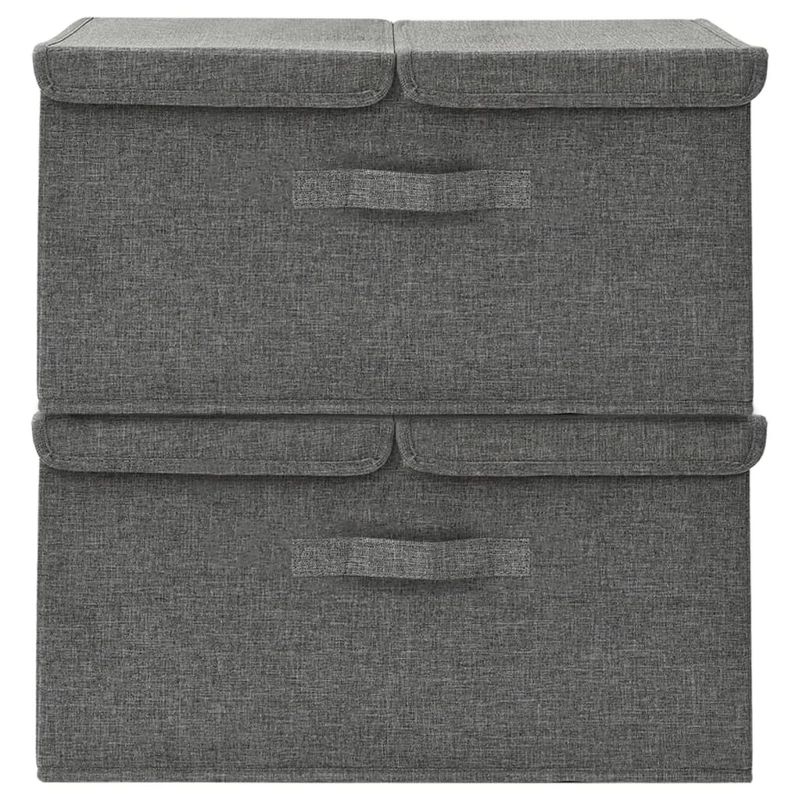Homgoday 2 szt. Pudełka do przechowywania z tkaniny 50 x 30 x 25 cm Antracyt, Wystrój skrzynek i skrzynek zewnętrznych, pojemnik na narzędzia ogrodowe, pufa zewnętrzna, skrzynia zewnętrzna