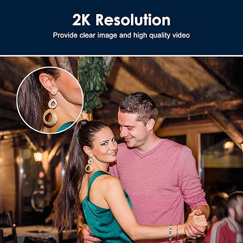 Miniatura 3 de Angetube Cámara web, cámara web de transmisión 2K con luz de anillo, cámara para portátil HDR con control remoto, micrófono estéreo dual y cubierta