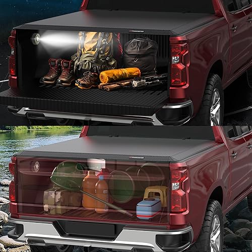 Miniatura 6 de Cubierta suave para caja de camioneta cuádruple, compatible con Dodge Ram 1500 Fleetside 2009-2024 sin Ram Box 4 pliegues 5.7 pies 67.4 pulgadas