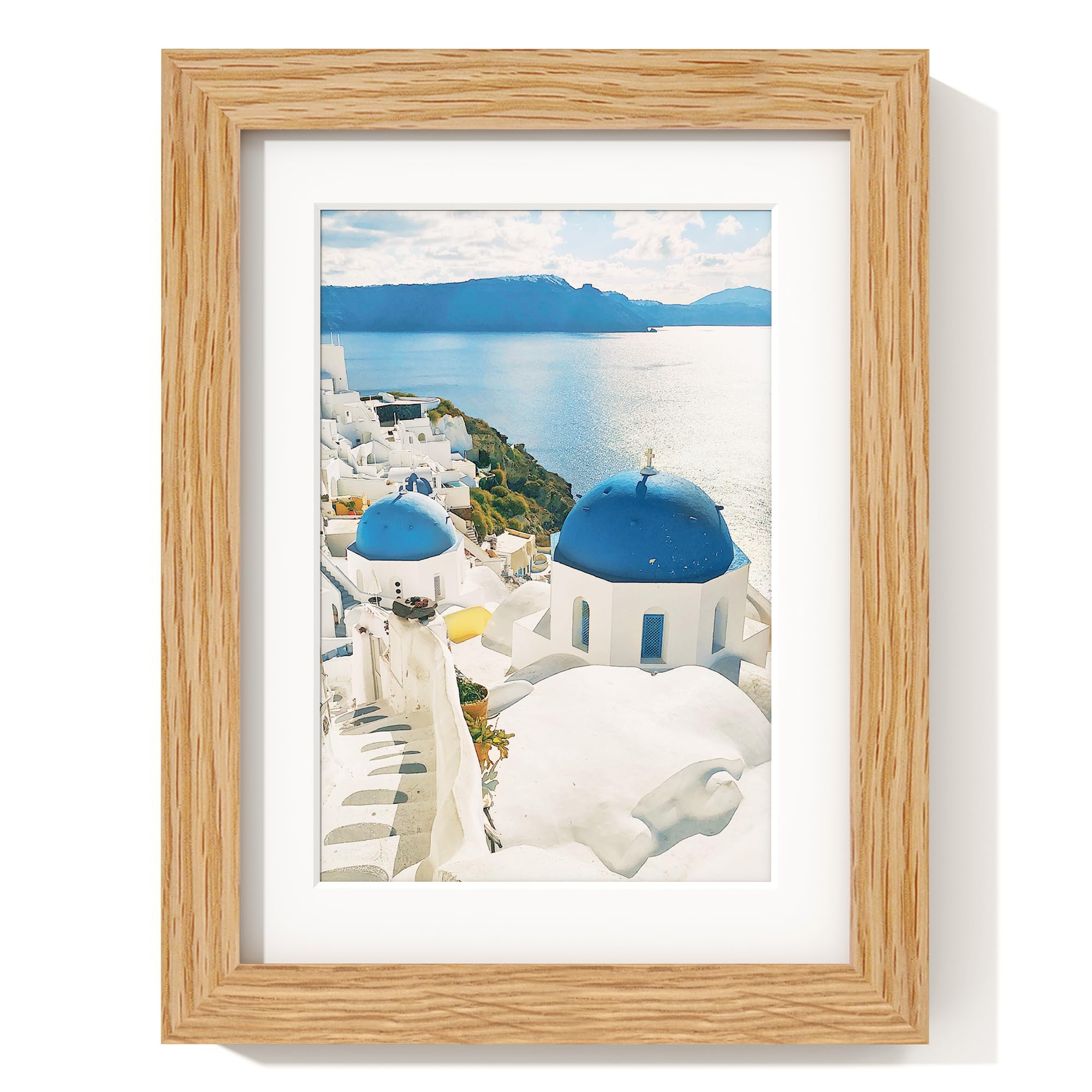 6x8in Picture Frame - Solid Oak Wood Frame, Oak — image 1