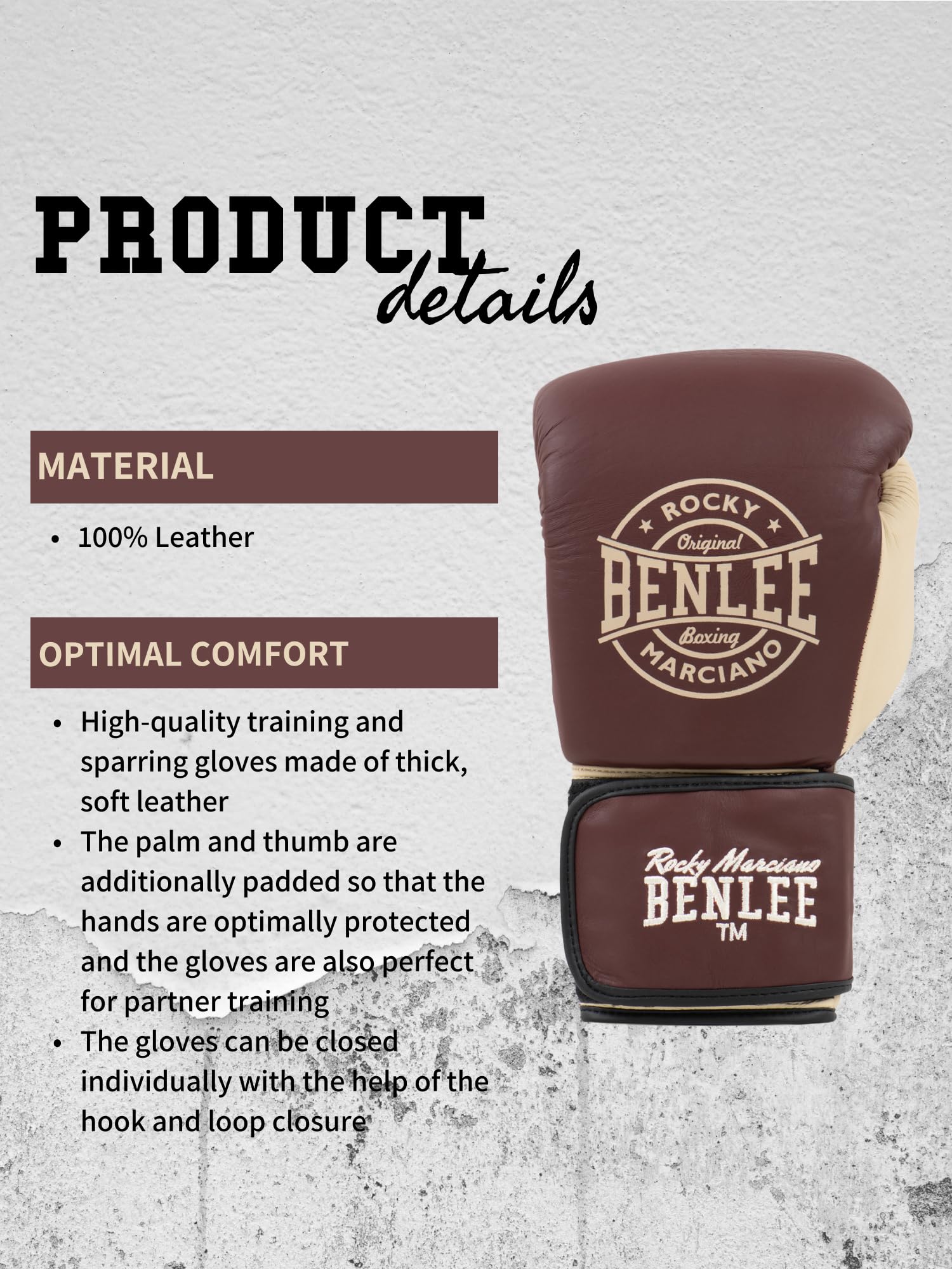 BENLEE Guanti da boxe in pelle Wakefield
