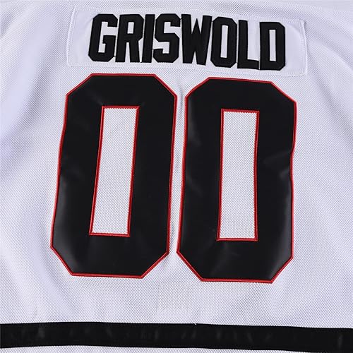 Miniatura 3 de AUMERN # 00 Jersey de hockey de la película de los hombres cosidos Jerseys de hockey sobre hielo Blanco Talla S-XXXL