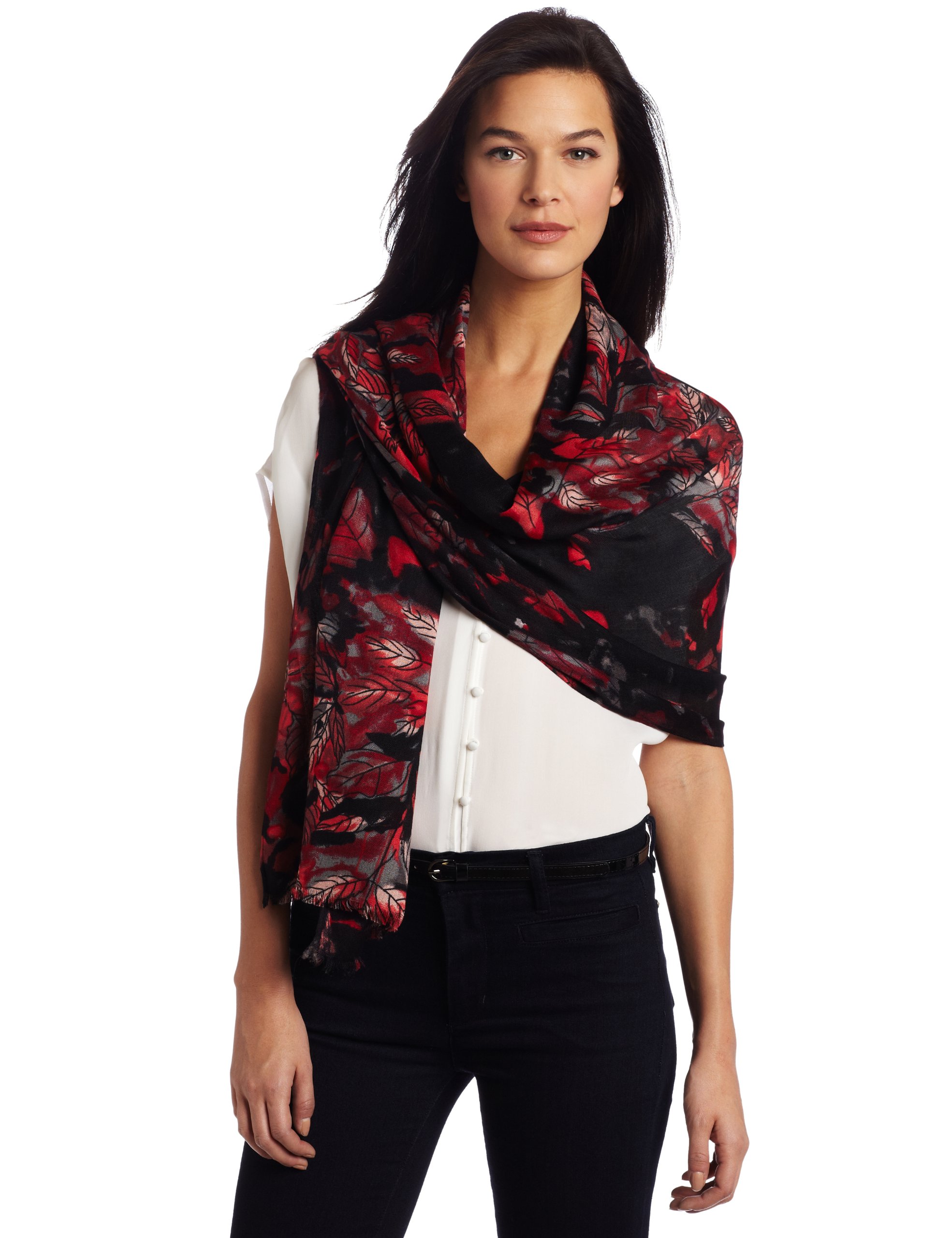 Women's Broken Checks Shawl, Brown, One Size