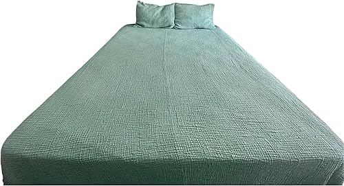 Miniatura 2 de Manta de muselina 100% algodón, colcha de 4 capas, funda de cama de muselina de algodón turco suave, colcha reversible, turquesa (tamaño King 95 x
