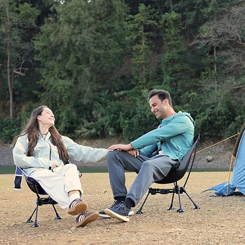 Miniatura 2 de Wildhiker Sillas de camping portátiles, ligeras con patas grandes antihundimiento, para playa, senderismo, motocicleta, mochileros, viajes,