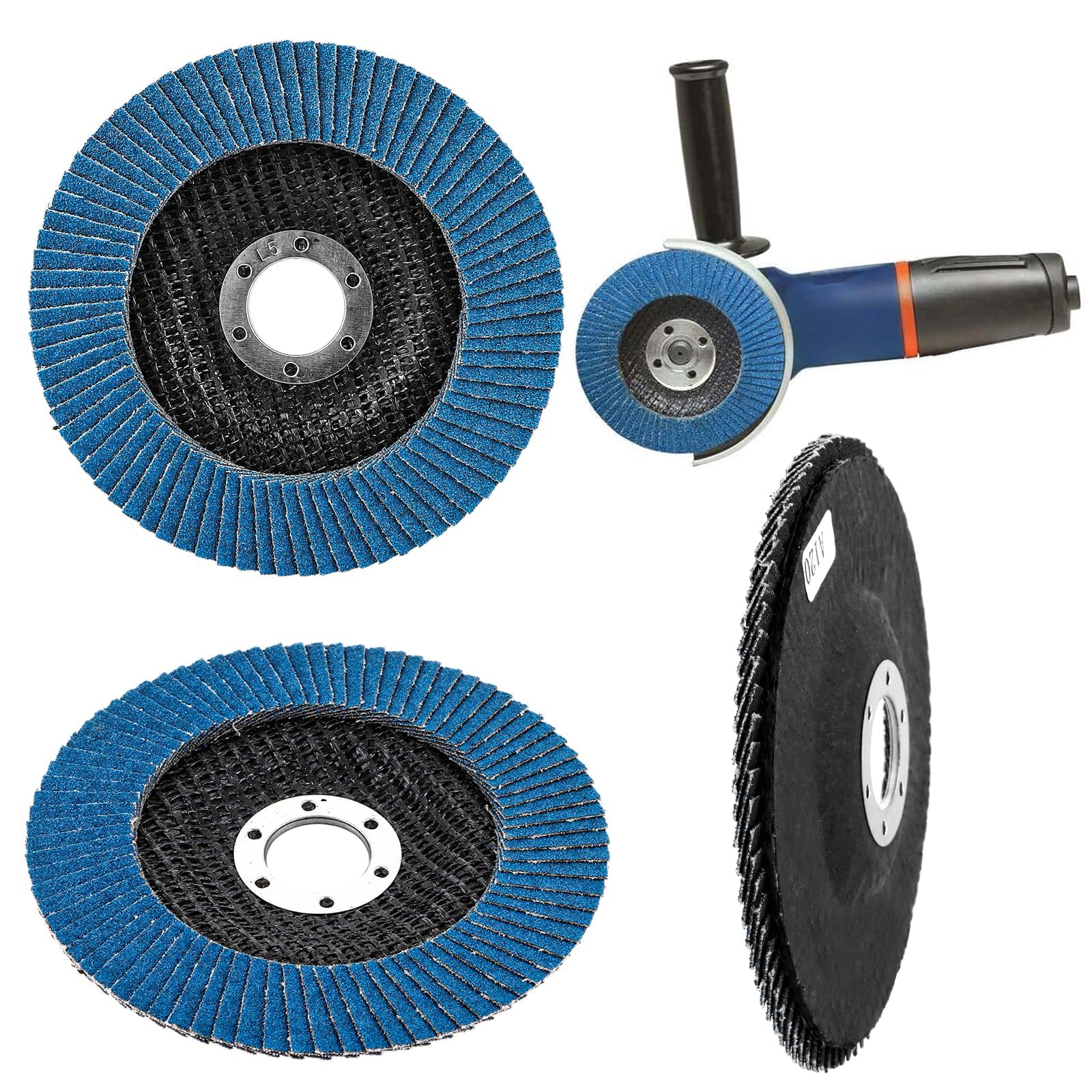 MIVIDE 20 Pcs Disque à Lamelle 125mm, Disques Abrasifs à Lamelles Grain 120, Disque de Meulage en Acier, Disque de Décapage pour Enlever Ebavure, Polissage, Rouille, Finition