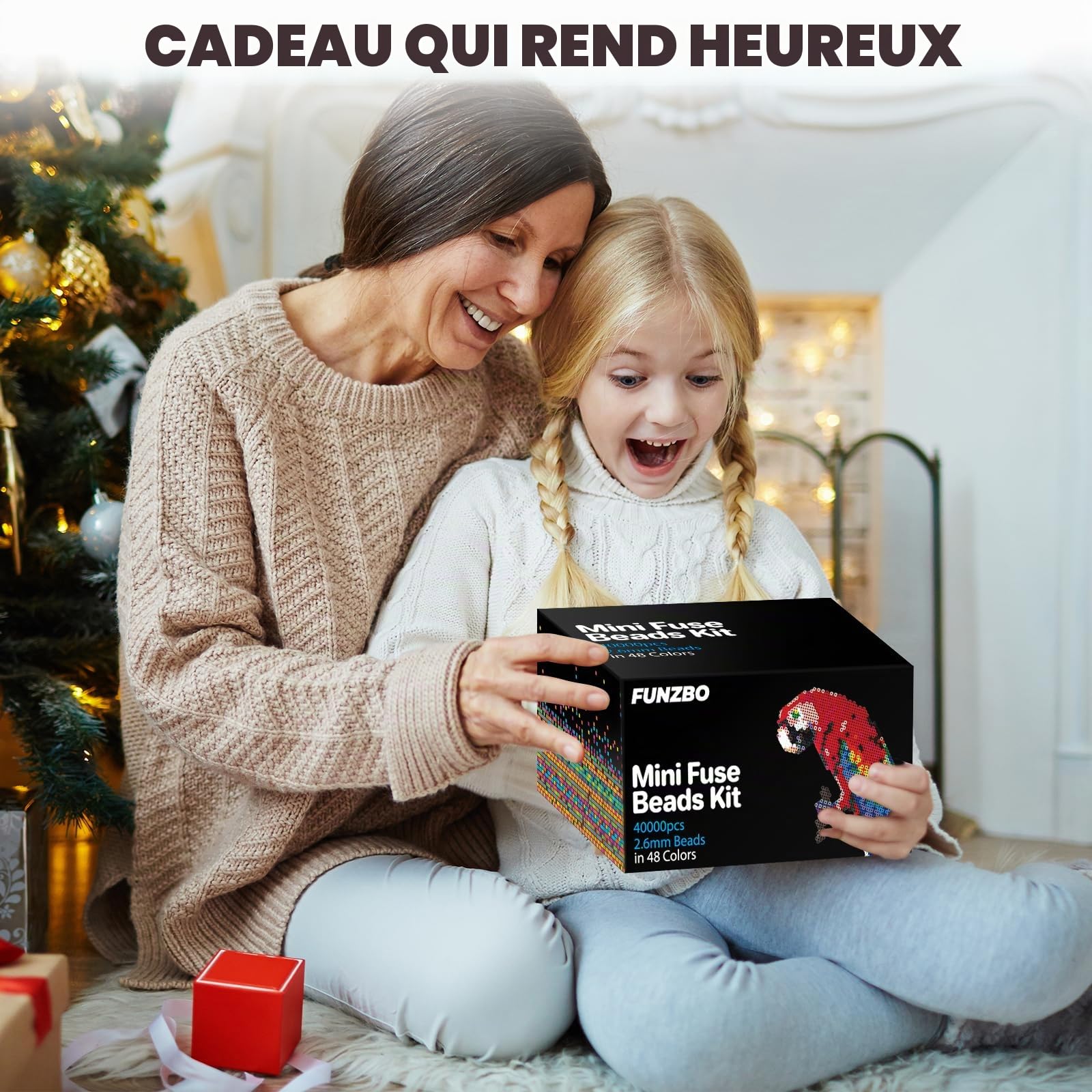 Kit Perles à Repasser 2,6mm – 40 000 Pièces 48 Couleurs, pour Adultes & Ados dès 12 ans – Art Loisirs Créatifs, 8 Plaques, Pince de Précision, Boîte de Tri, Cadeau Créatif