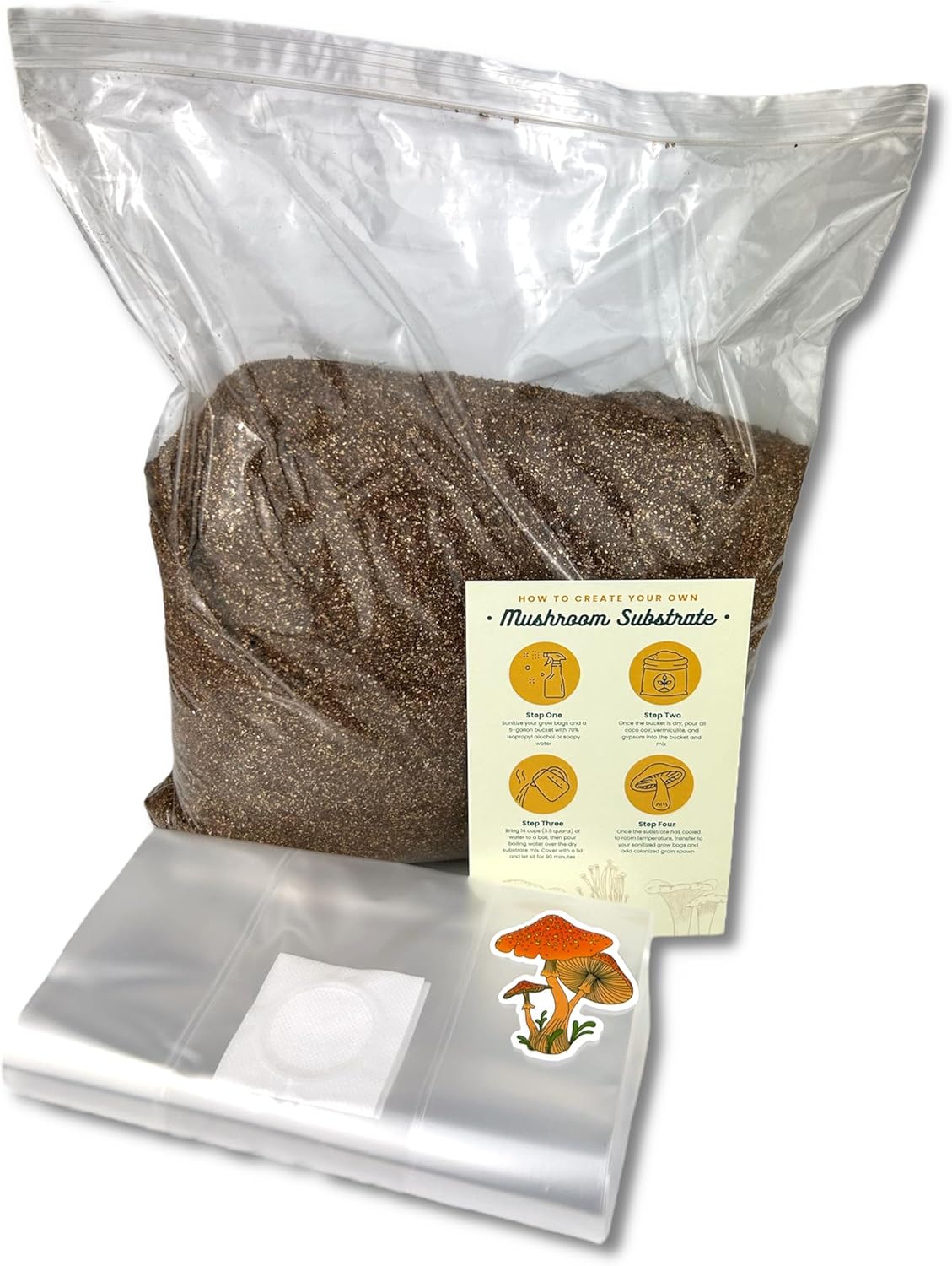 Mushroom Substrate Mix with 2 Grow Bags Coco Coir