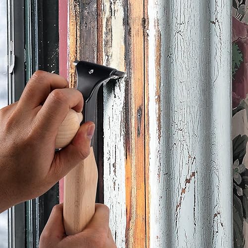 Miniatura 6 de Raspador ergonómico de carburo premium – Hoja de carburo YG10 de 2.5 pulgadas – Cómodo mango de madera de haya – Herramienta raspadora de pintura de