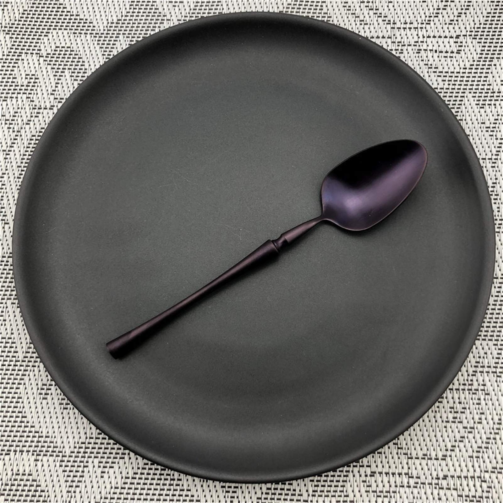 Lila Besteck Edelstahl St Stahl Matte Polieren Schwarz Geschirr Set Geschirr Abendessen Messer Gabel Suppe Küchenzubehör essgeschirr (Color : Champagne Gold)