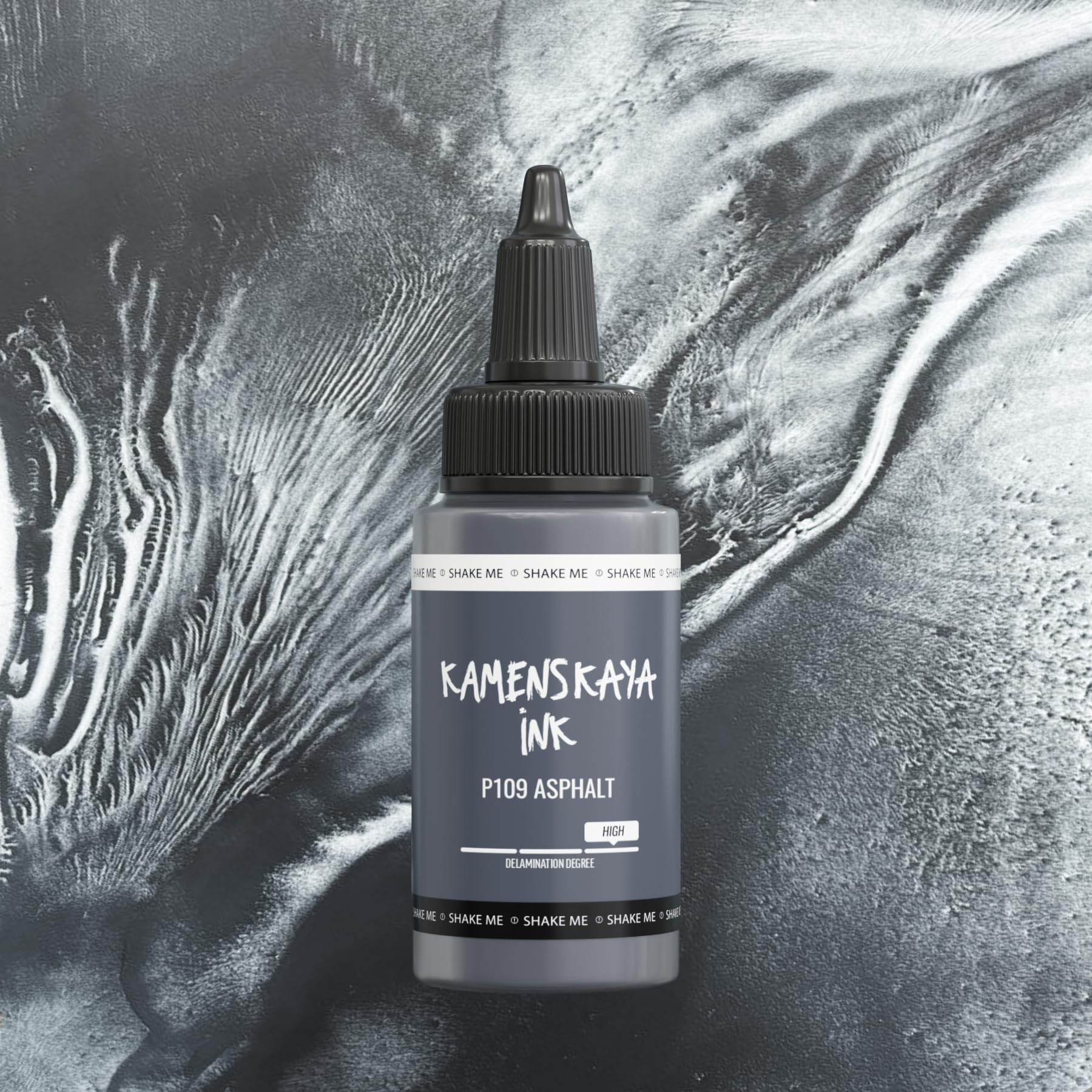 KAMENSKAYA Delaminating Alcohol Inks - Self-Splitting Alcohol Ink P-109 'Asphalt' - 1 fl oz (30 ml)