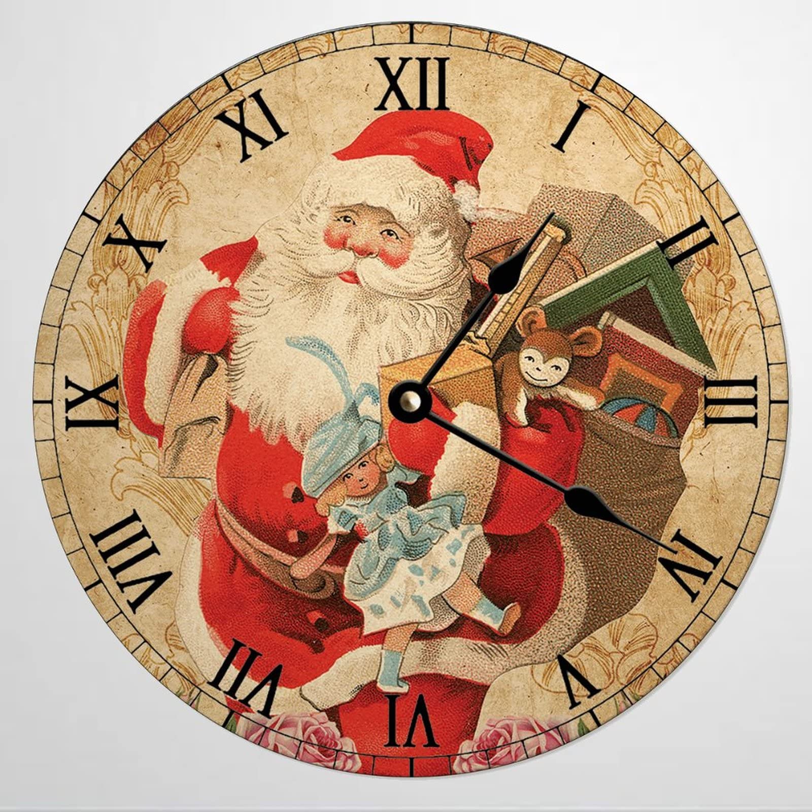 Amazon.com: Retro Vintage Santa Clock Christmas Clock Cute Muppet