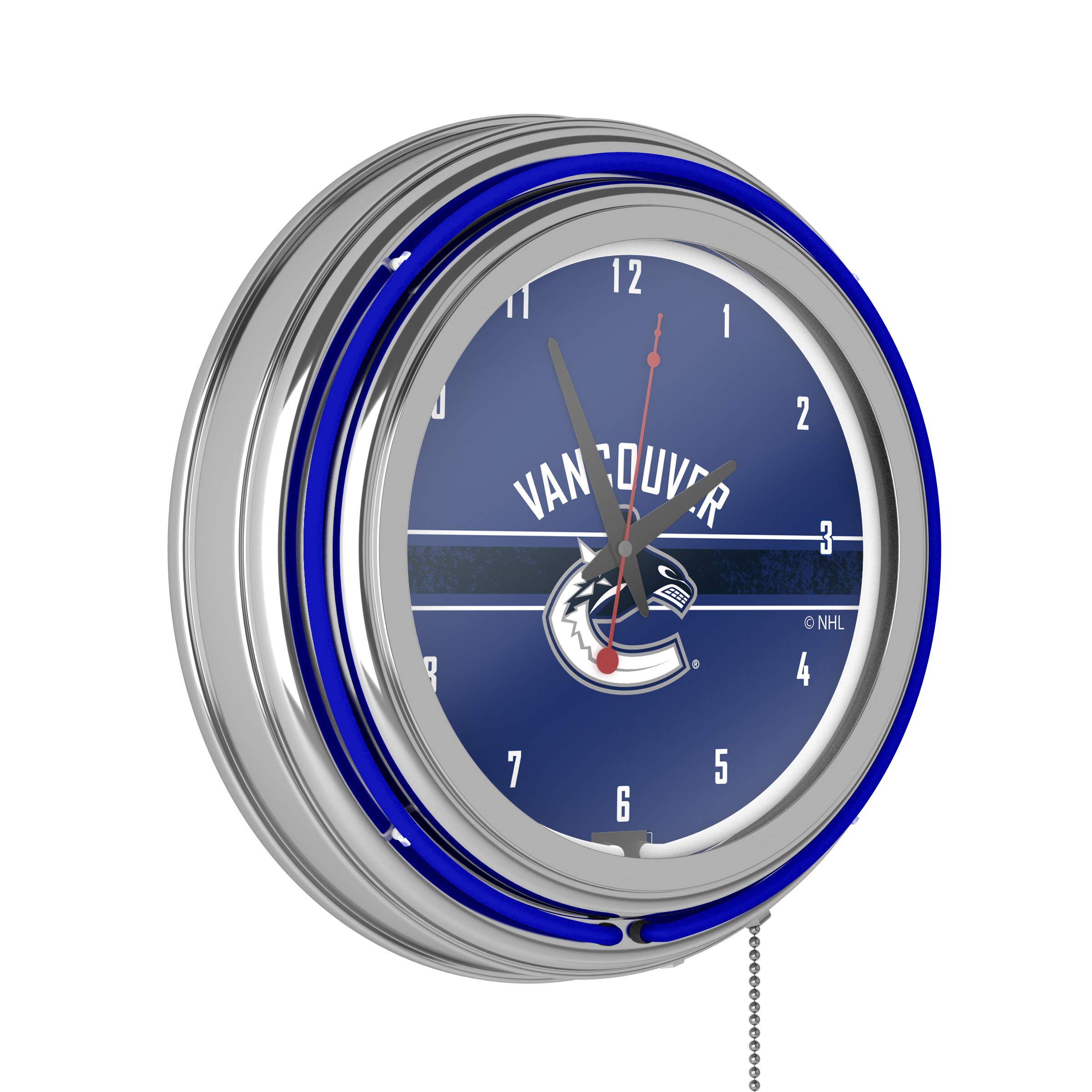 Trademark Gameroom NHL Vancouver Canucks Chrome Double Rung Neon Clock