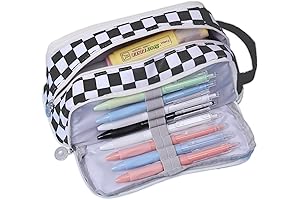 Black and White Pencil Pouch: A Checkered, Spacious Companion for Your Stationery