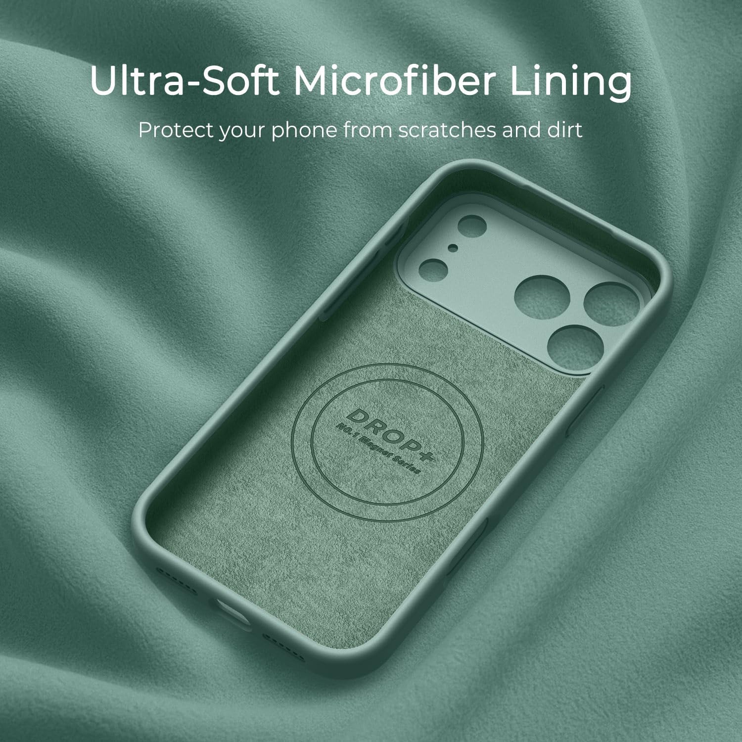 Ktele Magnetic for iPhone 17 Pro Max Case [Compatible with Magsafe] [Premium Silicone Satin-Smooth Touch] Slim Shockproof Anti-Scratch Microfiber Lining Case, 6.9 inch, Pine Green