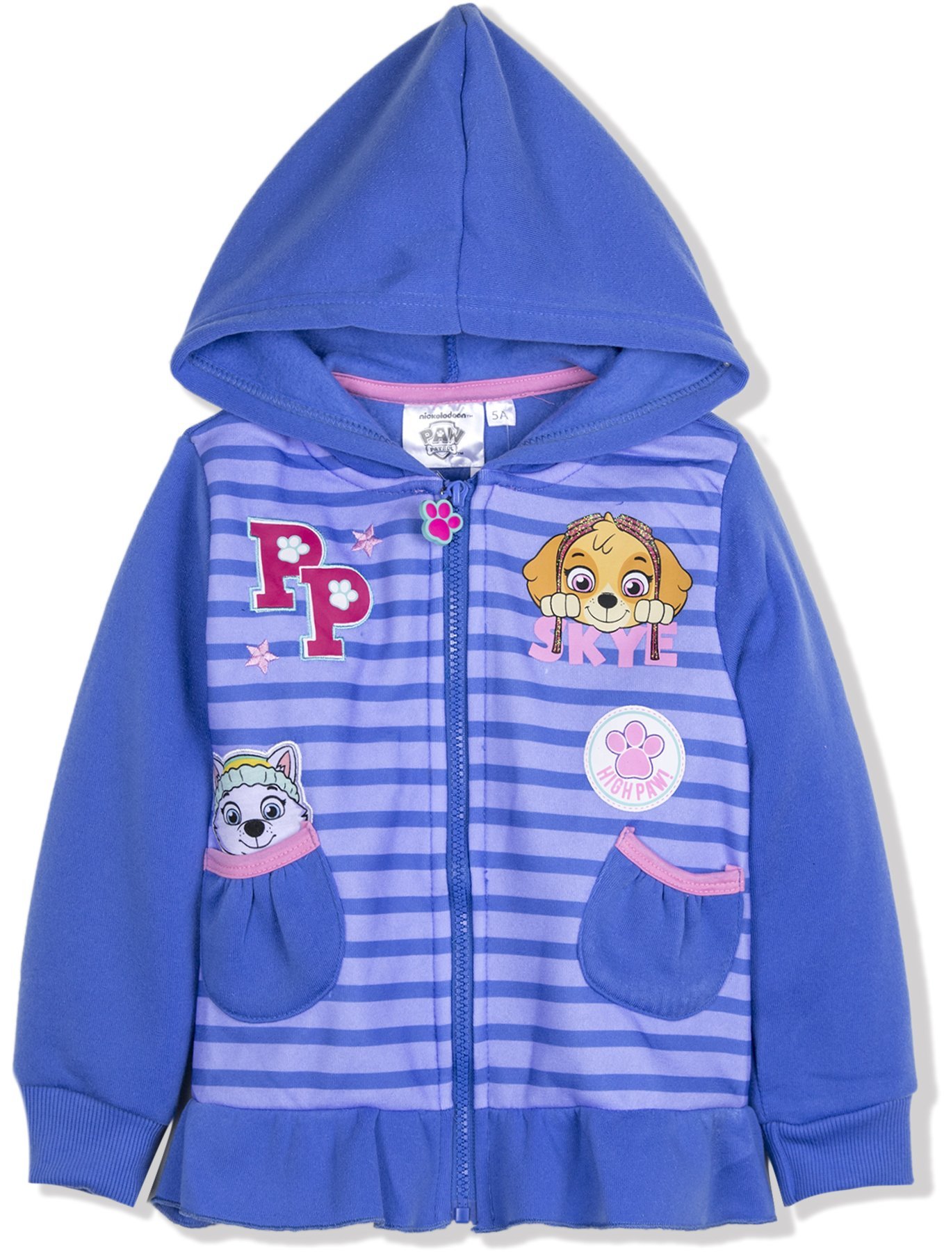 Paw Patrol Nickelodeon Girls Official Hoodie, Hooded Jumper, Sweatshirt 2-6 Years - Skye, Everest Charcaters - Latest Collection