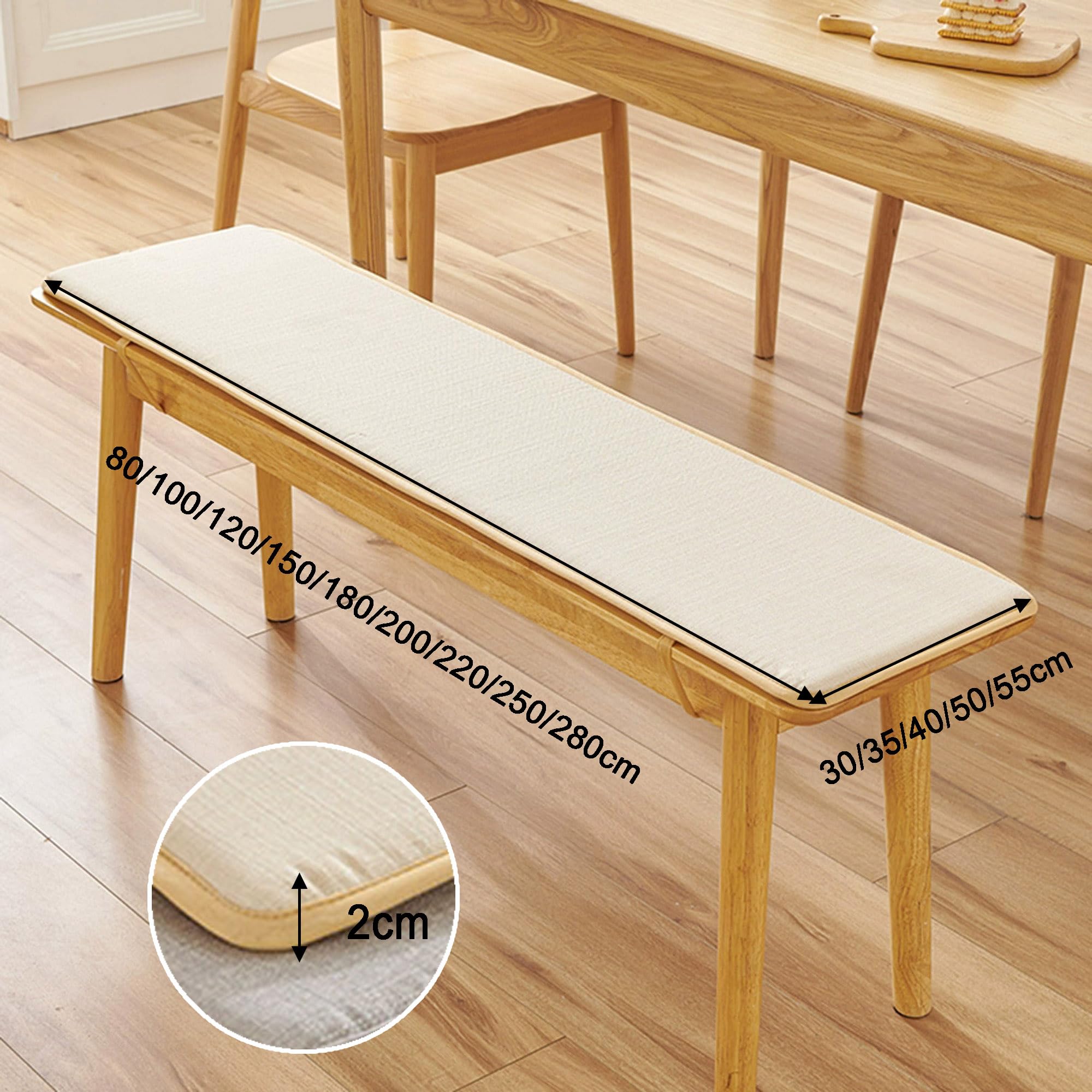 Bankkissen für den Innenbereich, 200 x 55 cm, für 2- oder 3-Sitzer-Möbel, Fenster, Wohnzimmer, Schaukel, Küche, Terrasse, Klavier – stilvoller Komfort, vielseitige Farboptionen