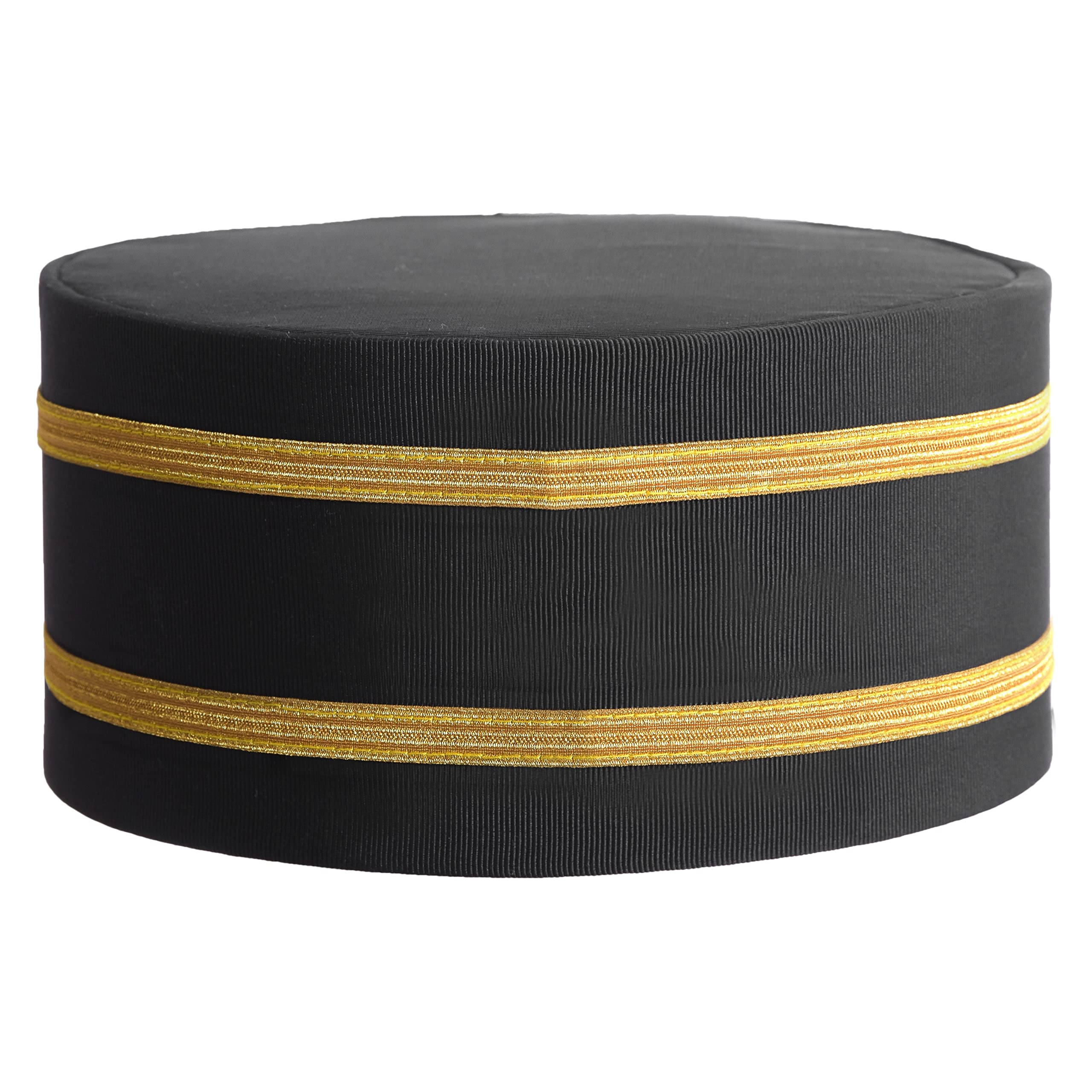 Knights Templar Commandery Crown Cap - Black with Two Gold Braids - 7-1/2 (23-5/8