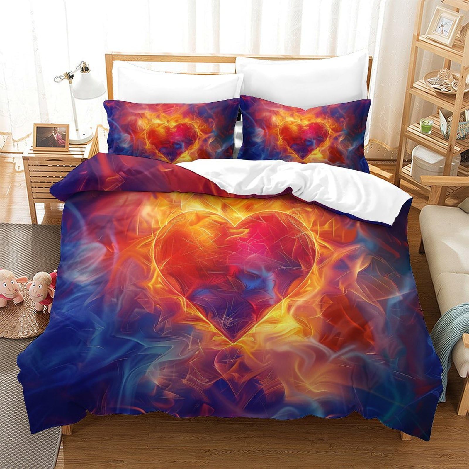 Housse de couette 3D Flame Amour 260x220 pour sublimer votre chambre parentale