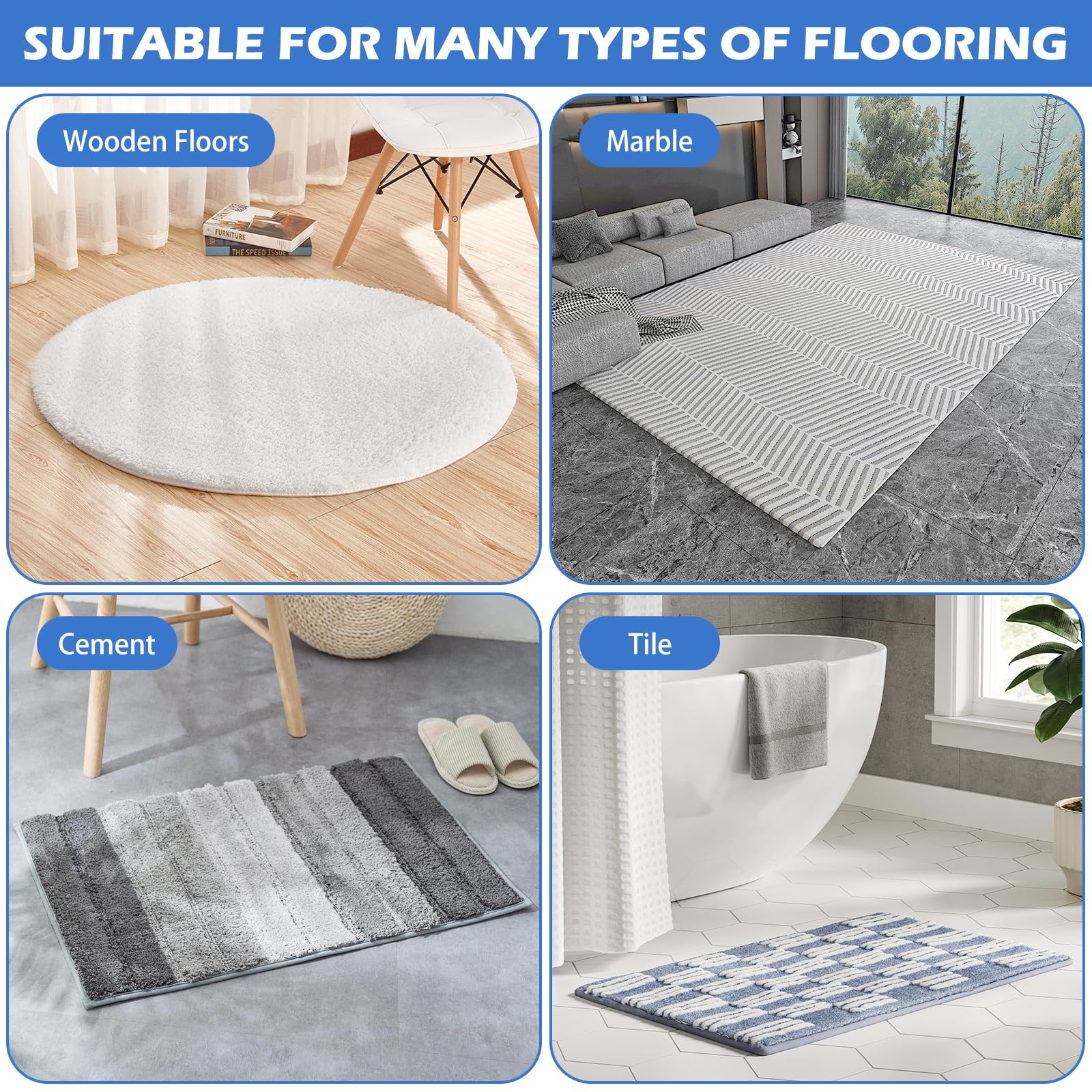 16 Stück Antirutschmatte für Teppich，Teppich Antirutsch Pad，Teppichs Antirutschunterlage，Antirutsch Teppichs，Anti rutsch für Teppichh