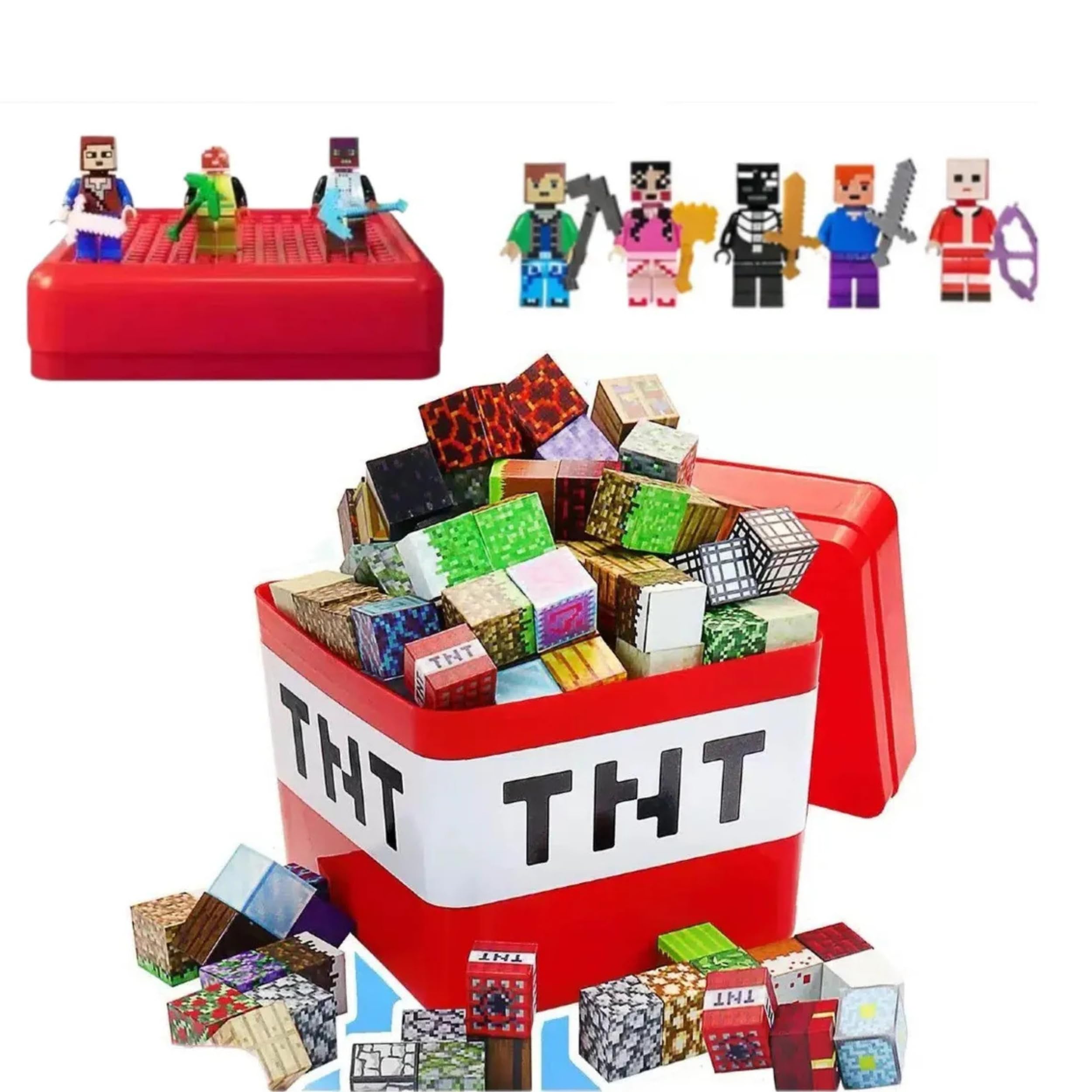 Lefan 150+ PCS Magnetic Building Blocks Set with 15+ Characters, Creative 3D Cube Construction Toy with Storage Box for Kids, Educational STEM Building Toy for Boys & Girls-image-12