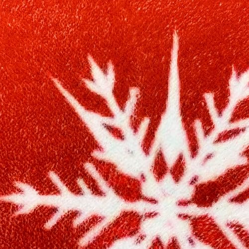 Miniatura 6 de ABREEZE Alfombra de pasillo de Navidad, alfombra de copo de nieve roja, alfombra suave y esponjosa, alfombra antideslizante para decoración del