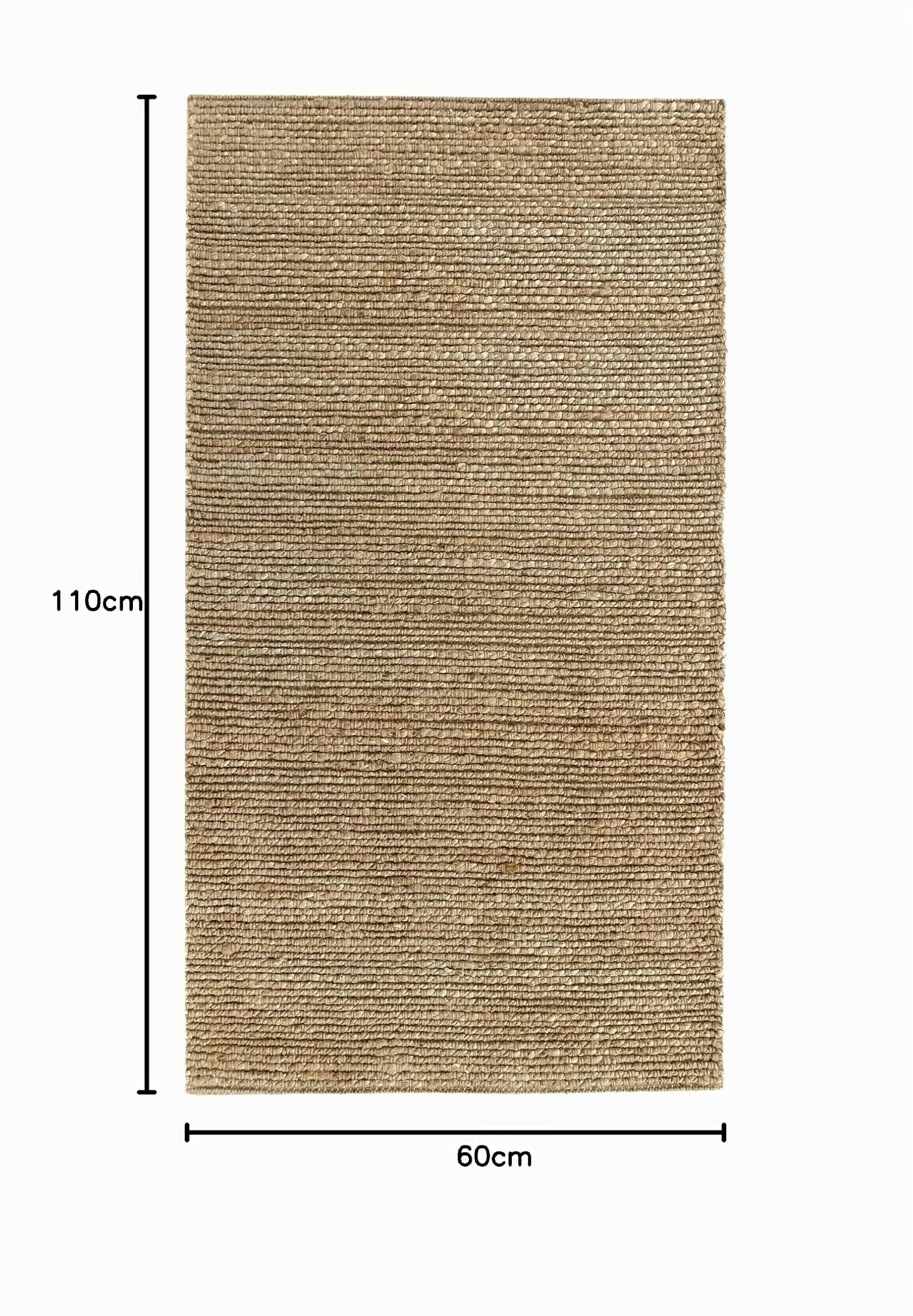 HAMID - Tappeto Giralda di Juta 100% Fibra di Iuta Naturale, Tappeti di Iuta Tappeto Morbido e Alta Resistenza, Tessuto a Mano, Soggiorno, Sala da Pranzo, Camera da Letto Tappet, Naturale (110x60cm)