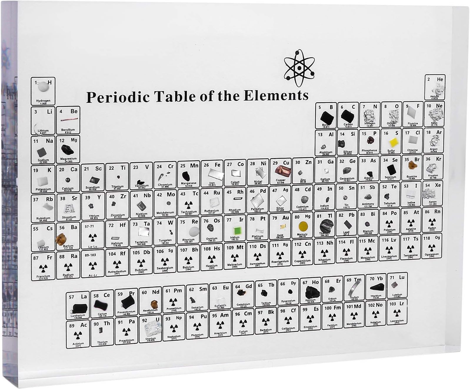 Iycorish Acrylic Periodic Table Display with Real Teaching School Day Birthday Gifts Display Decor