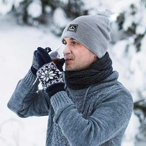 Miniatura 5 de Gorro de punto con puños cálidos de invierno, unisex, gorro de punto de calavera, sombrero de esquí de moda para hombres y mujeres