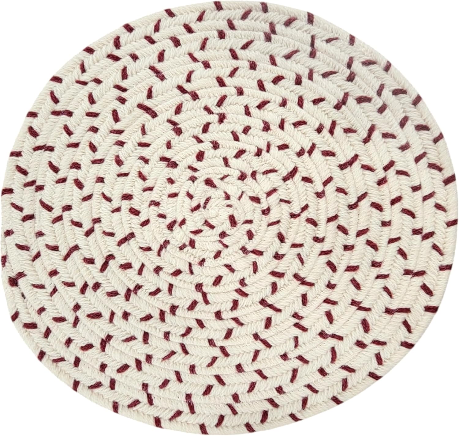Holiday Wool Dashed-Accent Placemat - Red 15"x15" (Set 4)