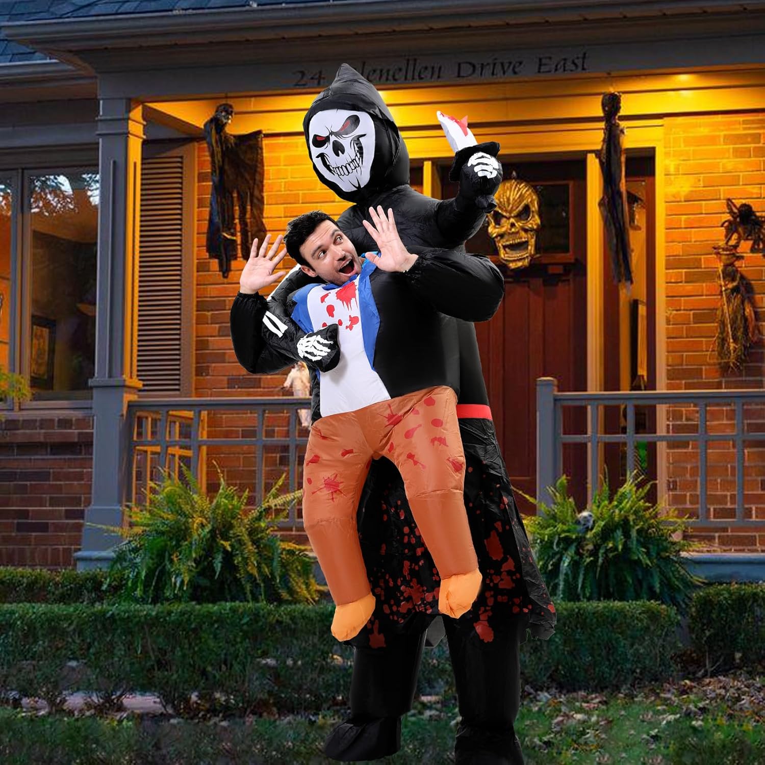 Double Couple Grim Reaper Inflatable Costume Blow Up Halloween Costumes for Adults funny halloween inflatable ride on costumes Men Women - Image 6