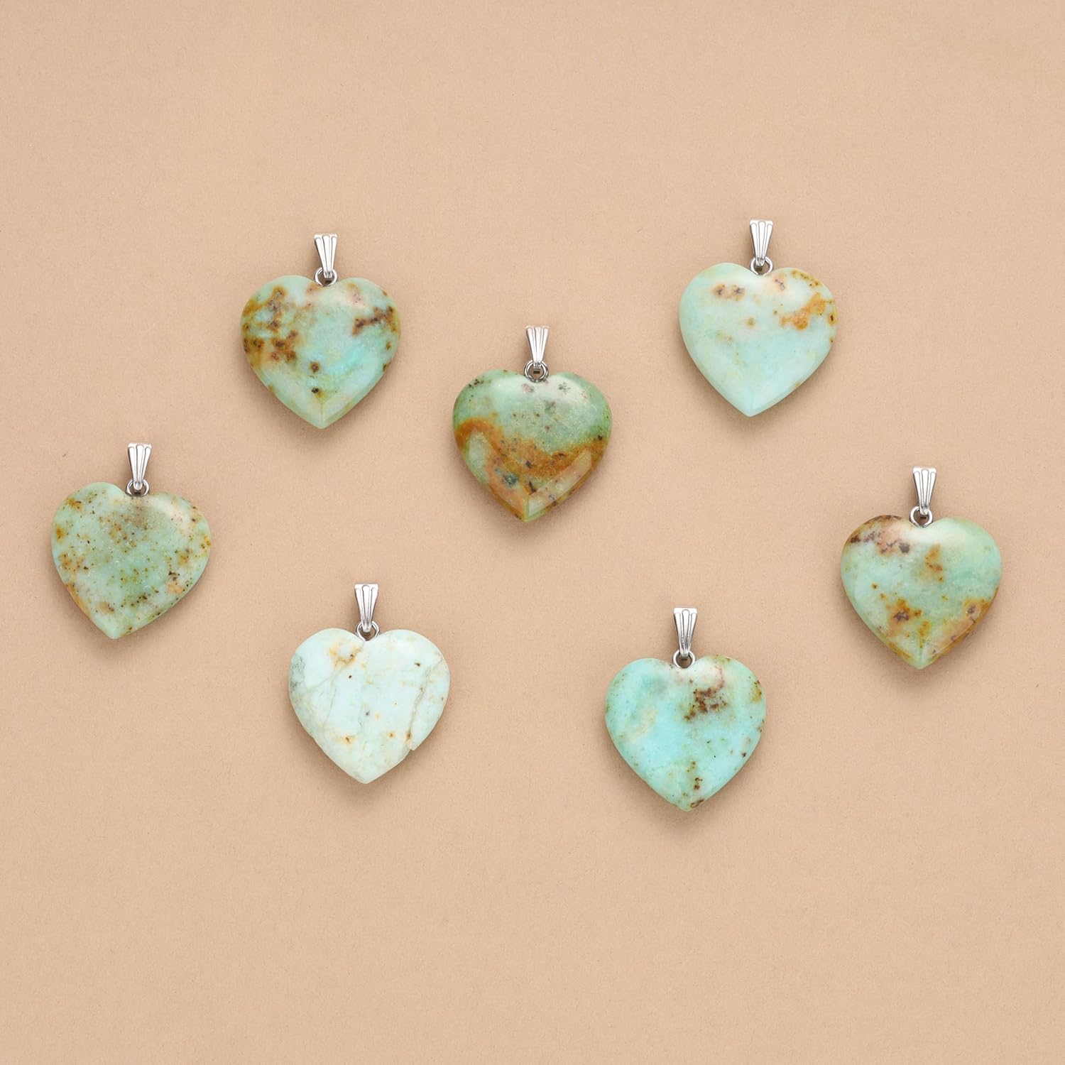 COAI Heart Necklace for Women, Stainless Steel Chain Peruvian Turquoise Necklace for Women - Image 4