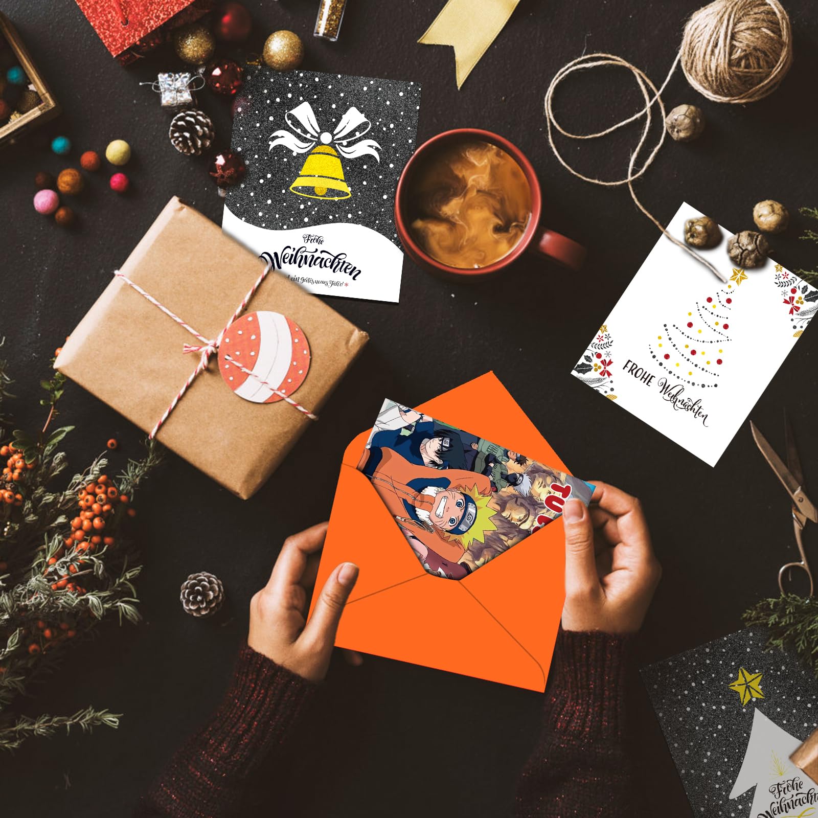 12 Cartes Invitation Anniversaire Garçon Naru Avec Enveloppes - Thème Dessin Animé Festif