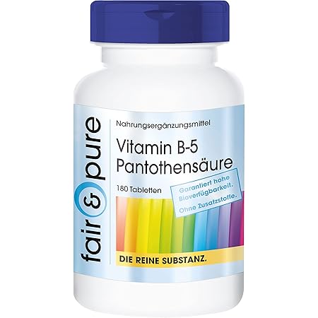 vitamin b5 tabletten 200mg pantothensaure vegan ohne magnesiumstearat 180 tabletten amazon de drogerie korperpflege