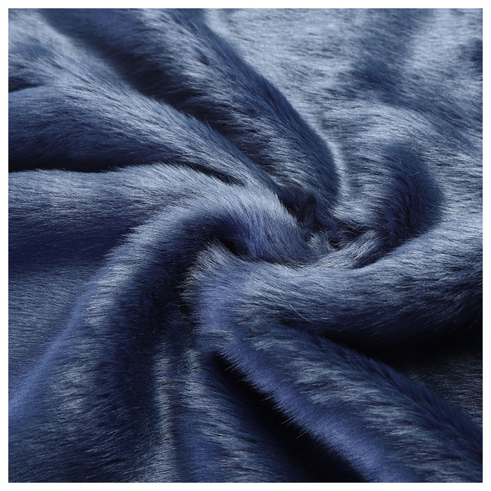 Faux Fur Plush Shaggy Faux Fur Fabric 2.8cm Long Pile Fur Fake Fur Materials, Soft and Fluffy Craft Fabric, for DIY Arts, Crafts, Apparel, Costume, Rug, Accessories, 50x20cm/50x180cm (Color : Blue 6