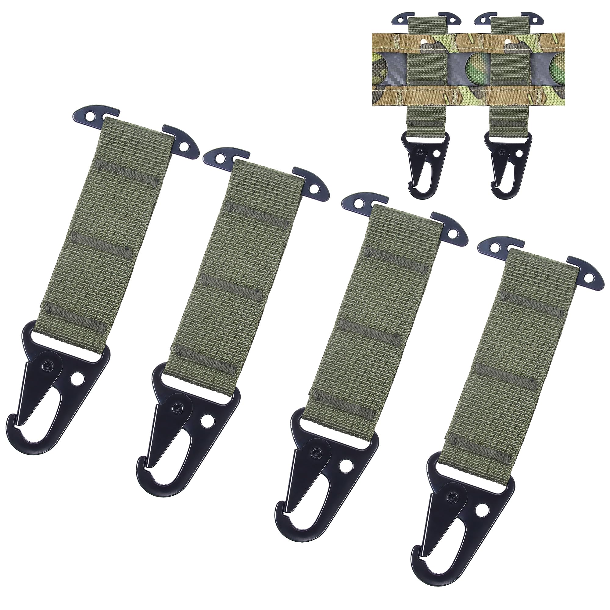 Molle Clips, T-Mount Tactical Belt Clip - No Plastic Parts, Webbing Battle Belt Clip for Tactical Gloves, Vest Accessories for Plate Carrier, Belt,