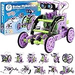 Sillbird Solar Building Robot Kit Christmas STEM Gift for Boys Aged 8-14, 12-in-1 DIY Science Educational Toys for Kids Birthday, Solar Powered Robotic Set with 190 Pieces